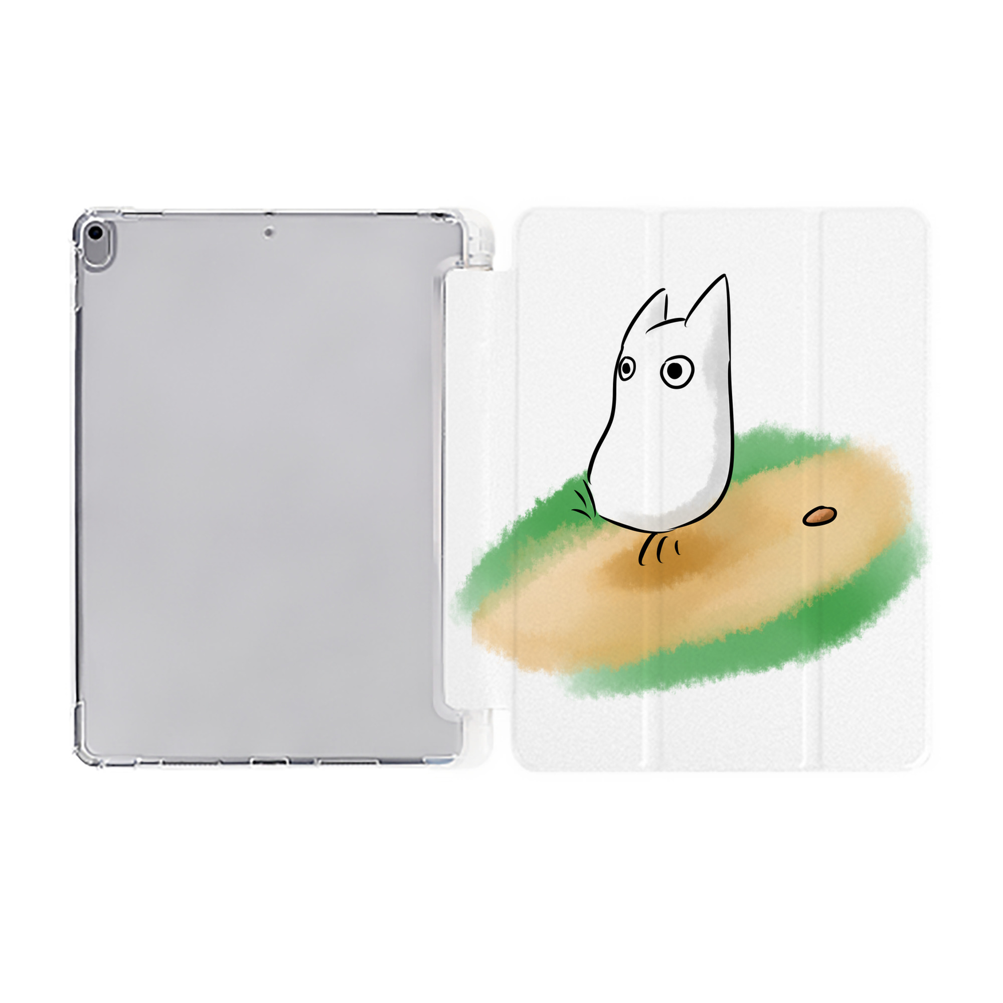 （画像用） となりのトトロ 草壁メイ 草壁サツキ My Neighbor Totoro Satsuki Kusakabe Mei Kusakabe IPad ケース ペン収納付き 三つ折りスタンド PUレザー×シリコン 対応機種9.5/10.5/10.9インチ